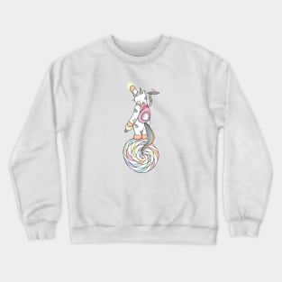 Weird Unicorn Cat busy maintaining the universe Crewneck Sweatshirt